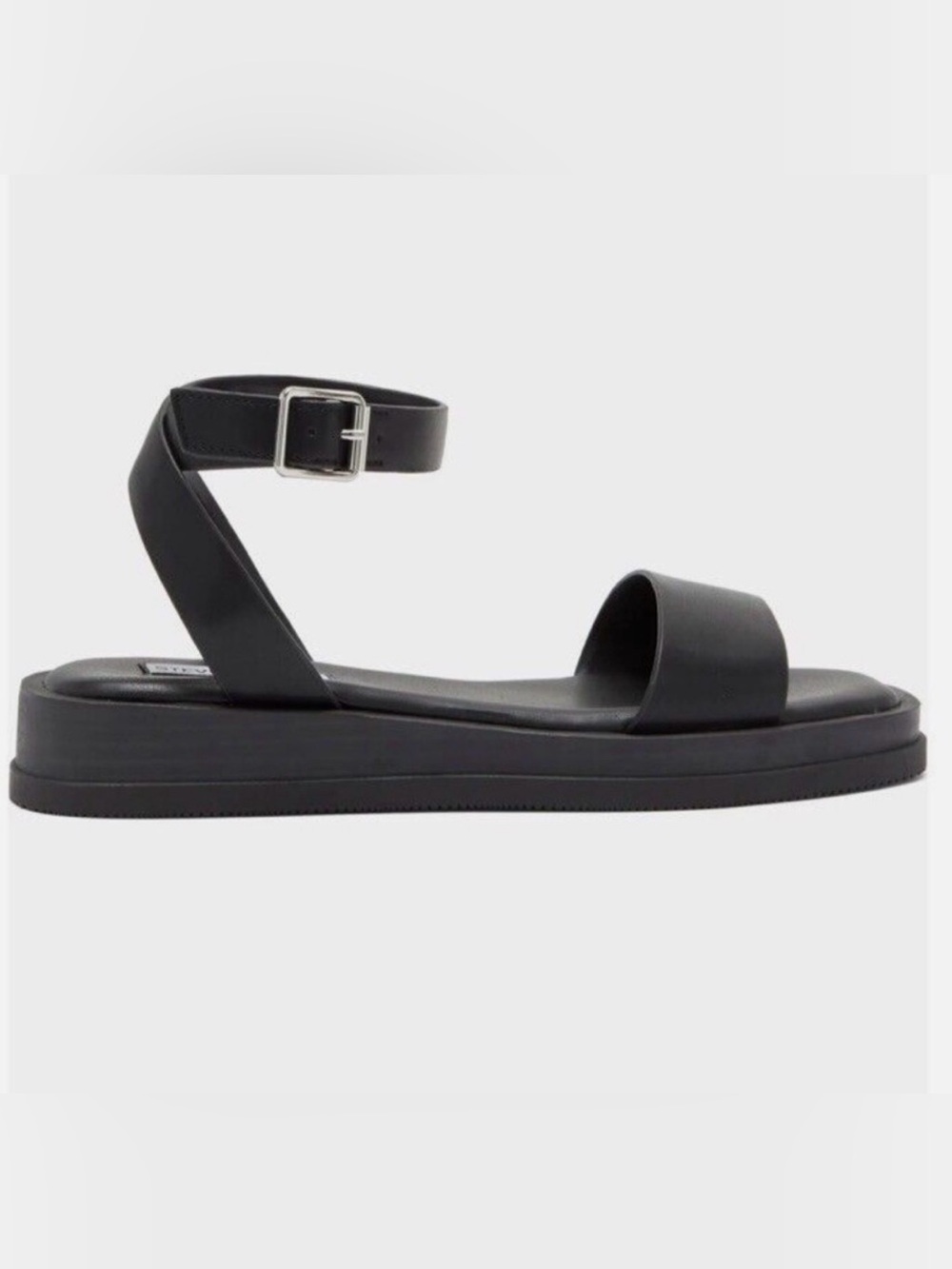 Steve Madden Tristan Black Leather Sandals - Picture 3 of 6